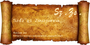 Szögi Zsuzsanna névjegykártya
