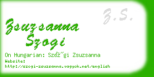 zsuzsanna szogi business card